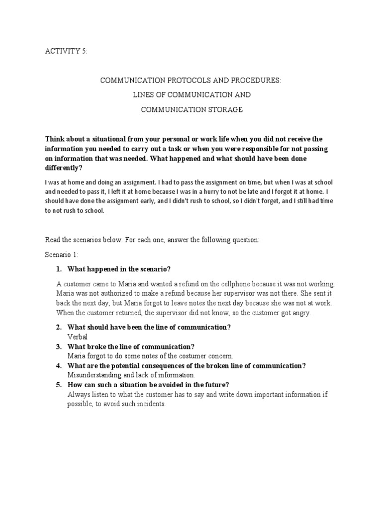 Module 1 Activity 5 Pdf Communication Information