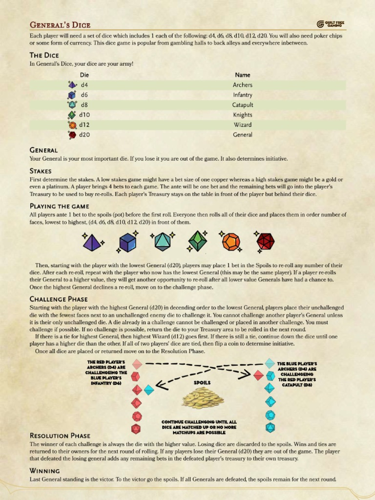 Dice Challenge Strategy Guide | PDF