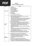 Assistant Manager (IL6) Syllabus