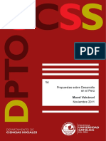 VALCÁRCEL, M. (2011).Propuestas sobre Desarrollo en el Perú. Ed. PUCP