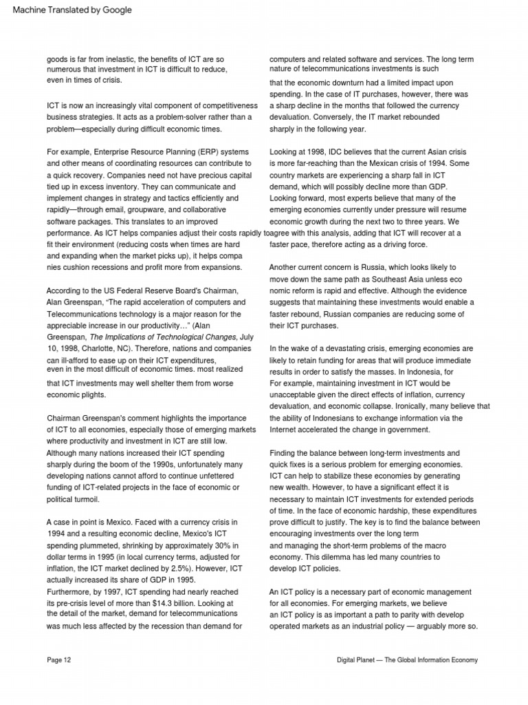 Impact of ICT on Global Economies | PDF