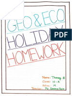 Geo & Eco Holiday Homework