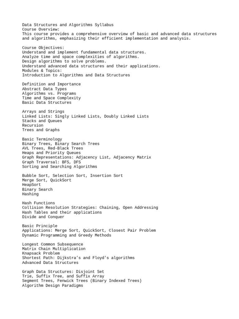 Data Structure and Algorithm | PDF | Algorithms | Data Structure