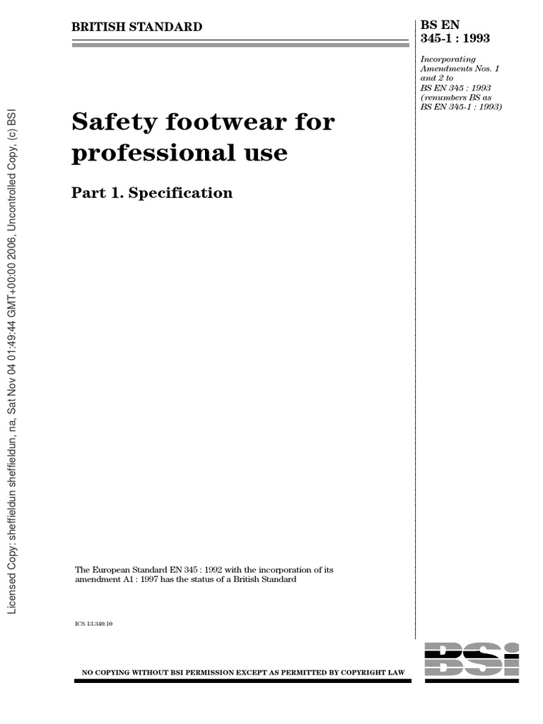 BS en 345 1 1993 PDF Regulation