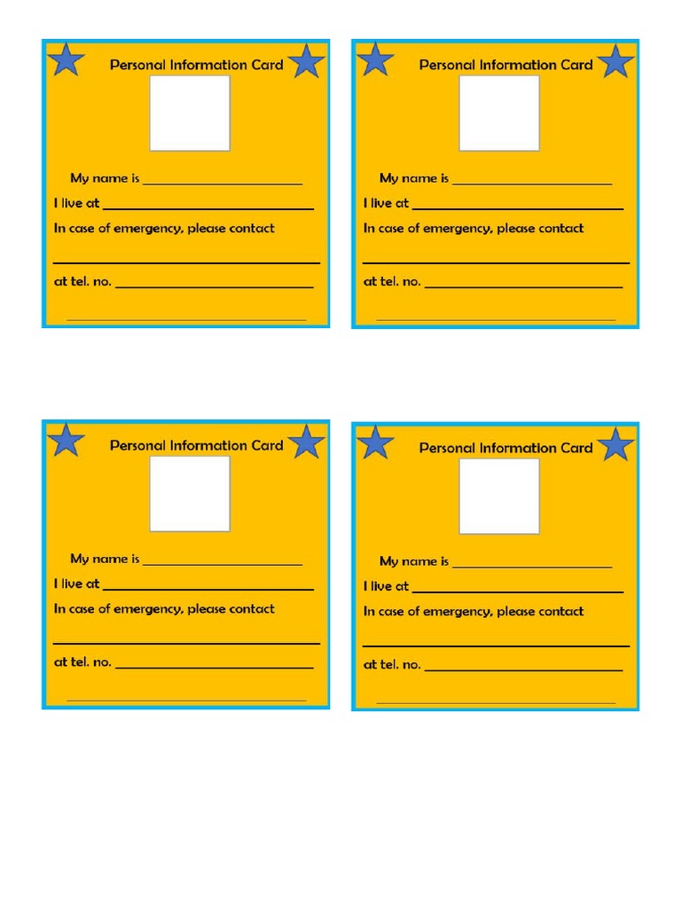 Personal Information Card | PDF