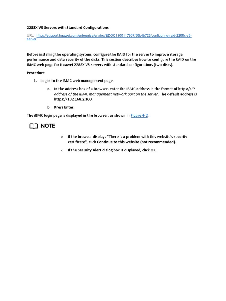 Configuring RAID on Huawei 2288x V5 | PDF