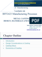 Metal Casting Design Considarations and Economics