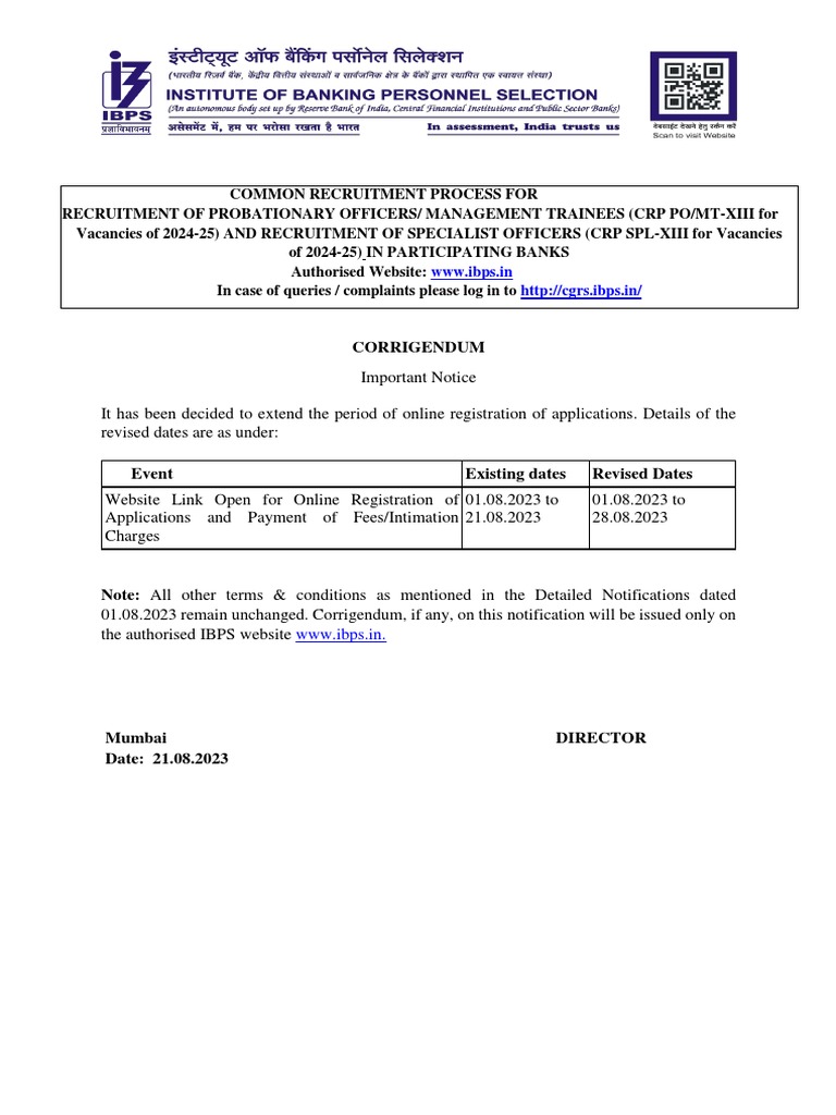 PO SPL CorrigendumForExtension PDF