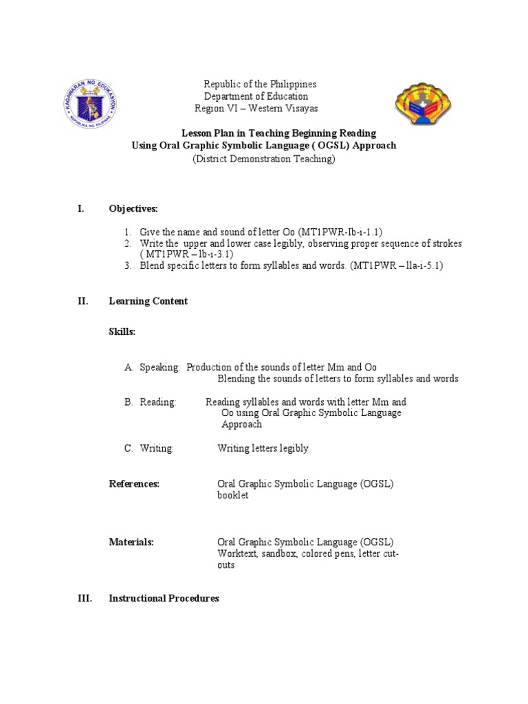 OGSL Approach for Beginning Reading | PDF | Lesson Plan | Cognition