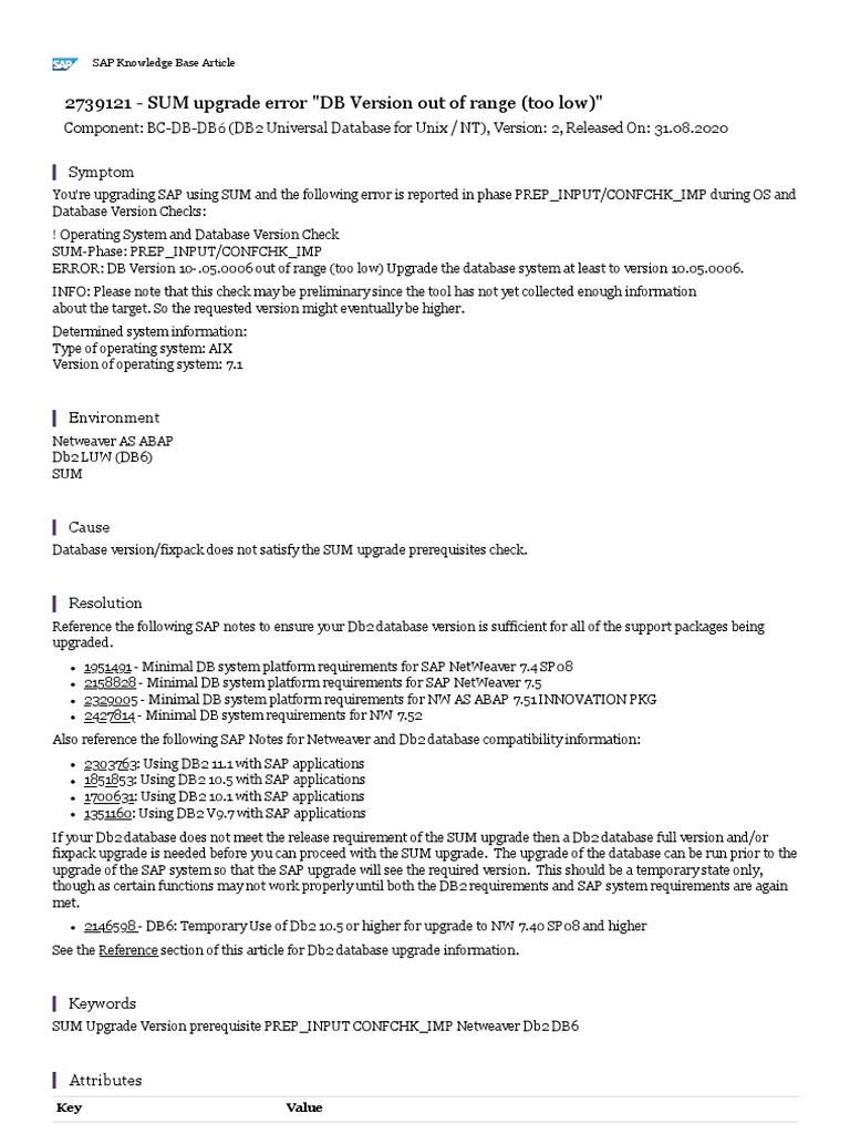 SAP SUM Upgrade Error Solution | PDF