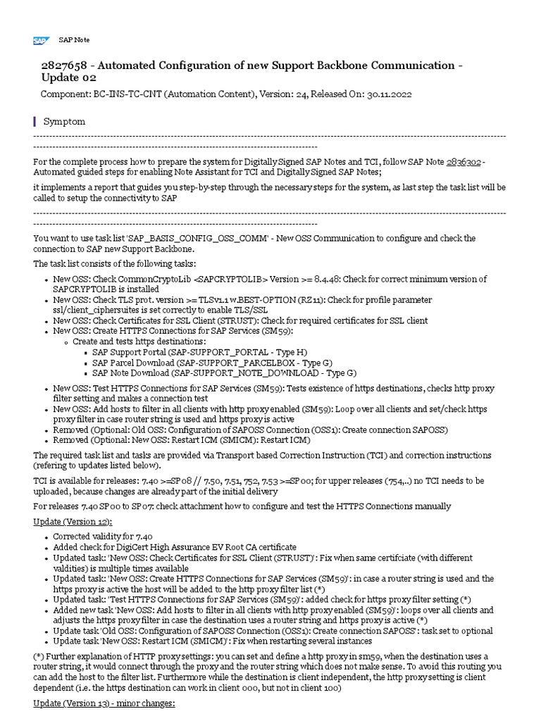 Automated Configuration Of New Support Backbone Communication Update 02