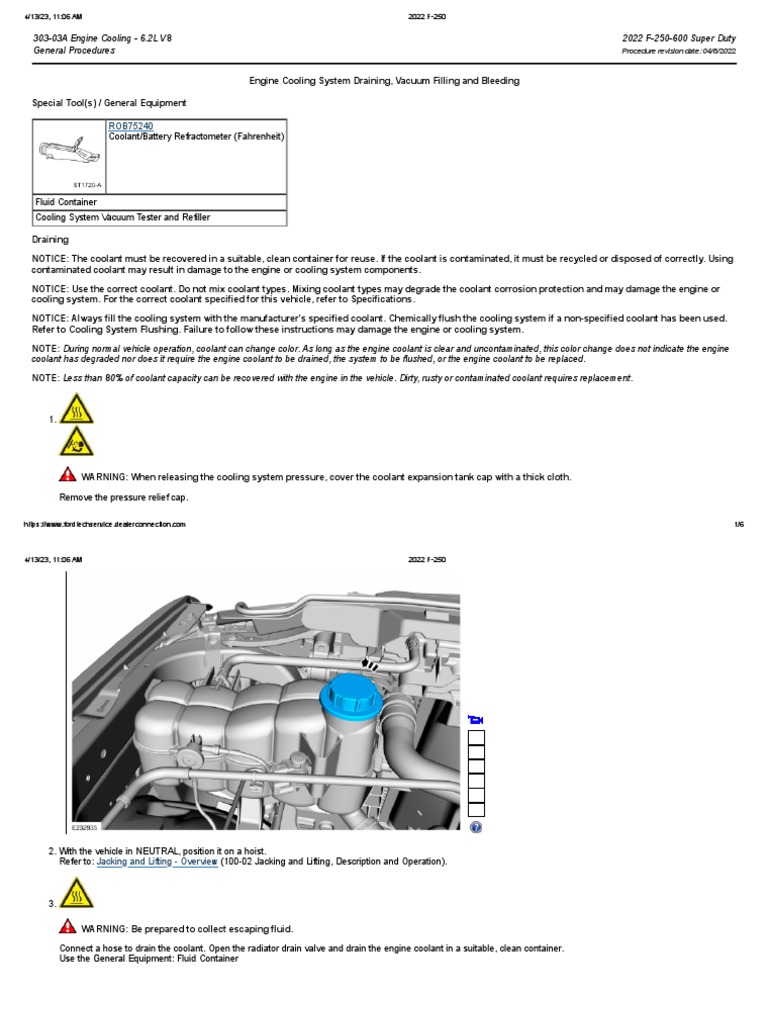 30303A Engine Cooling 6.2L V8, General Procedures PDF Engines