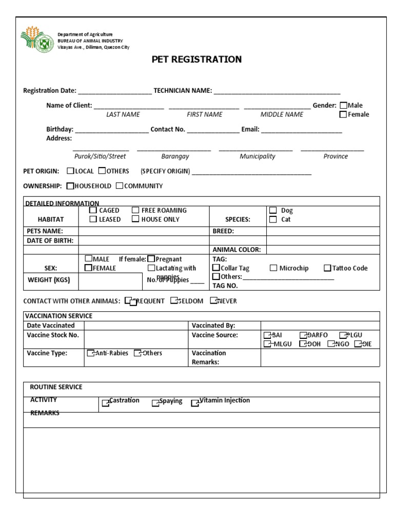 Pet Registration PDF