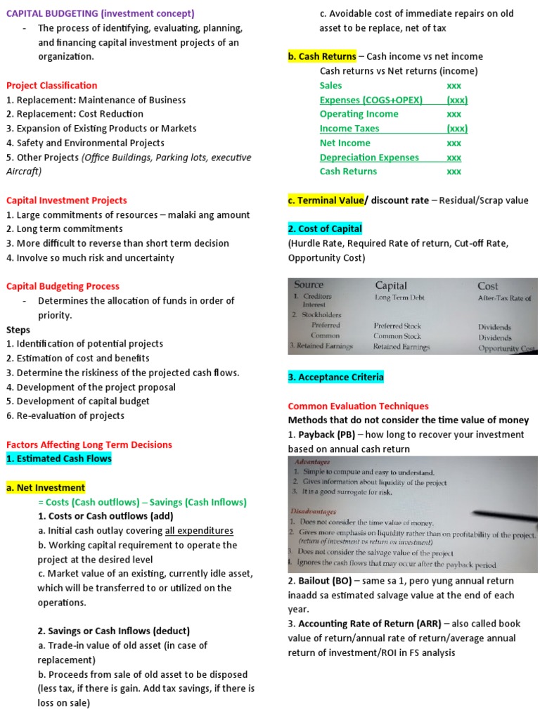 Capital Budgeting Process Explained | PDF | Capital Budgeting | Net ...