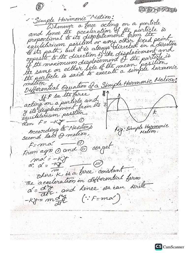 Physics Waves and Oscillation Part 1 PDF