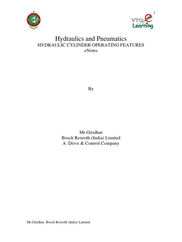 Hydraulic Cylinder Enotes | PDF | Cylinder (Engine) | Piston
