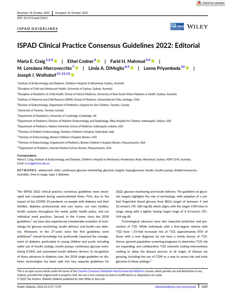 Ispad 2022 | PDF | Hyperglycemia | Glycated Hemoglobin