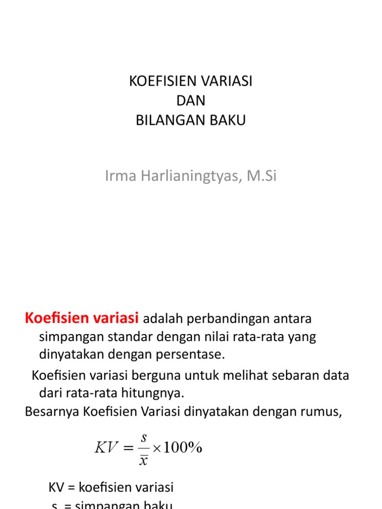 Rumus dan Contoh Koefisien Variasi | PDF