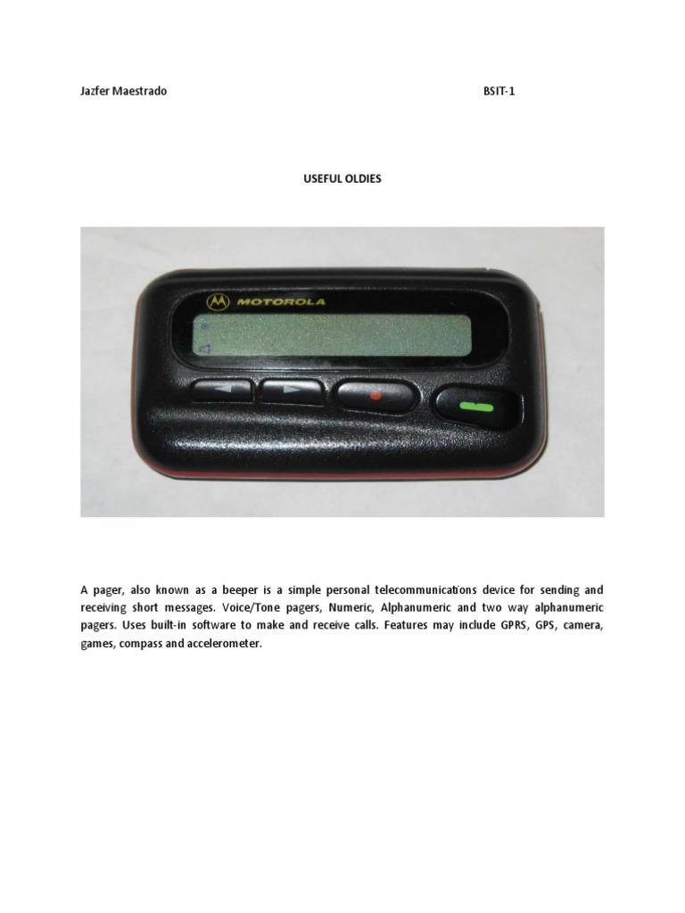 Understanding Pager Types and Features | PDF