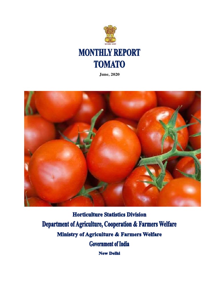 Monthly report on tomato for june 2020 pdf economy of india