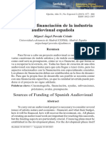 Fuentes de Financiación de La Industria Audiovisual Española