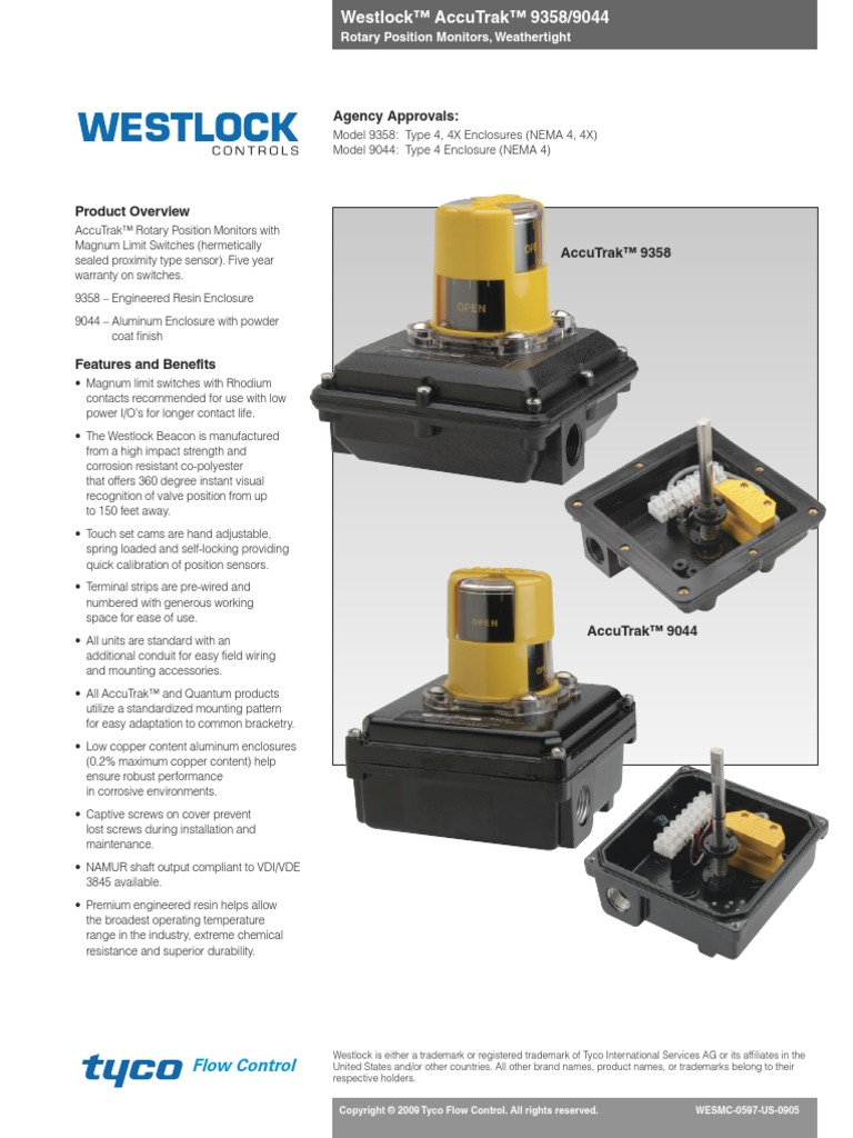 AccuTrak 9358-9044 Position Monitor Specification Sheet PDF | PDF
