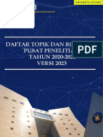 Daftar Topik Dan Road Map Pusat Penelitian 2020 2024