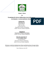 Examining The Factors Influencing Renewable Energy Investments: An International Evidence