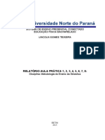 RELATÓRIO AULA PRÁTICA - Metodologia Do Ensino Da Ginástica