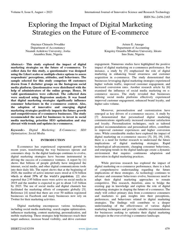 Exploring The Impact of Digital Marketing Strategies On The Future of E ...
