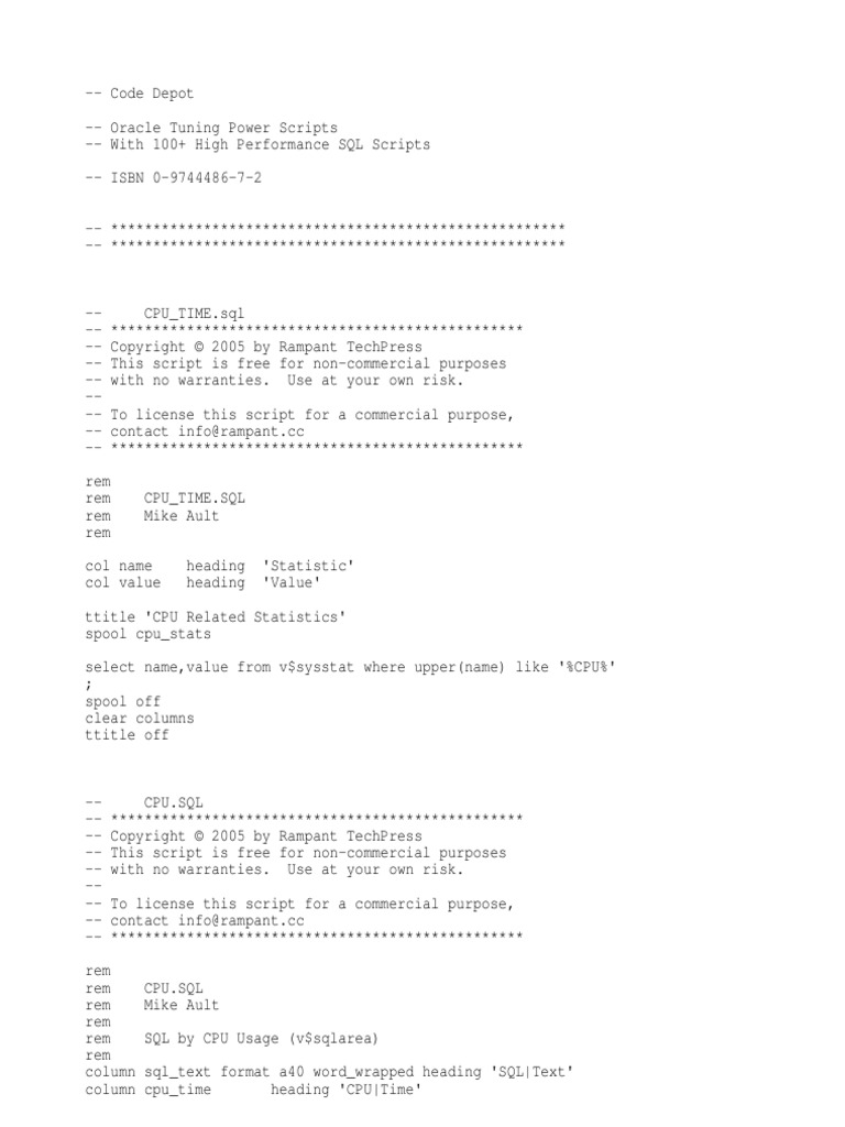 Power Scripts Code Depot | PDF | Data Management Software | Databases image.