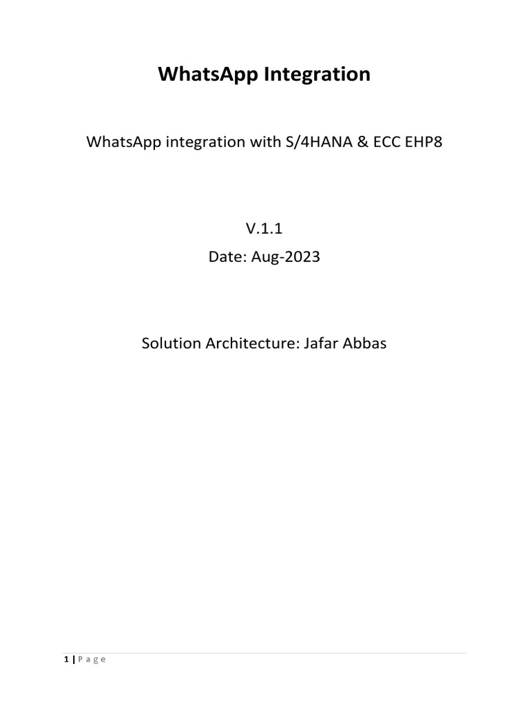 WhatsApp Integration with SAP Systems | PDF | Software | Business