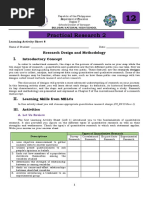 Practical Research 2 Module: Research Design and Methodology