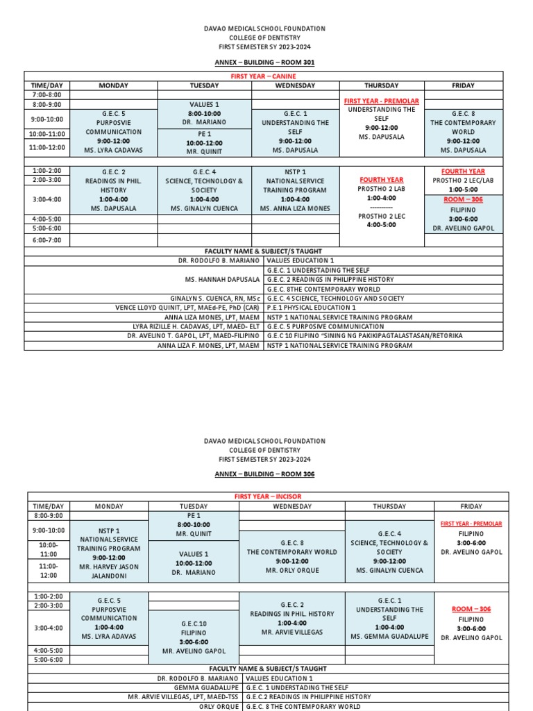 First Year Medical School Schedule | PDF | Science