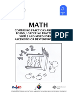 Math 6 DLP 29 - Comparing Fractions and Mixed Forms Ordering Fractions in Simple and Mixed Forms