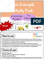 Basic Concepts Activity Pack: Understanding (Receptive) Use (Expressive)