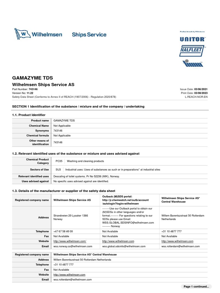 Gamazyme TDS Safety Data Sheet | PDF | Safety | Occupational Safety And ...
