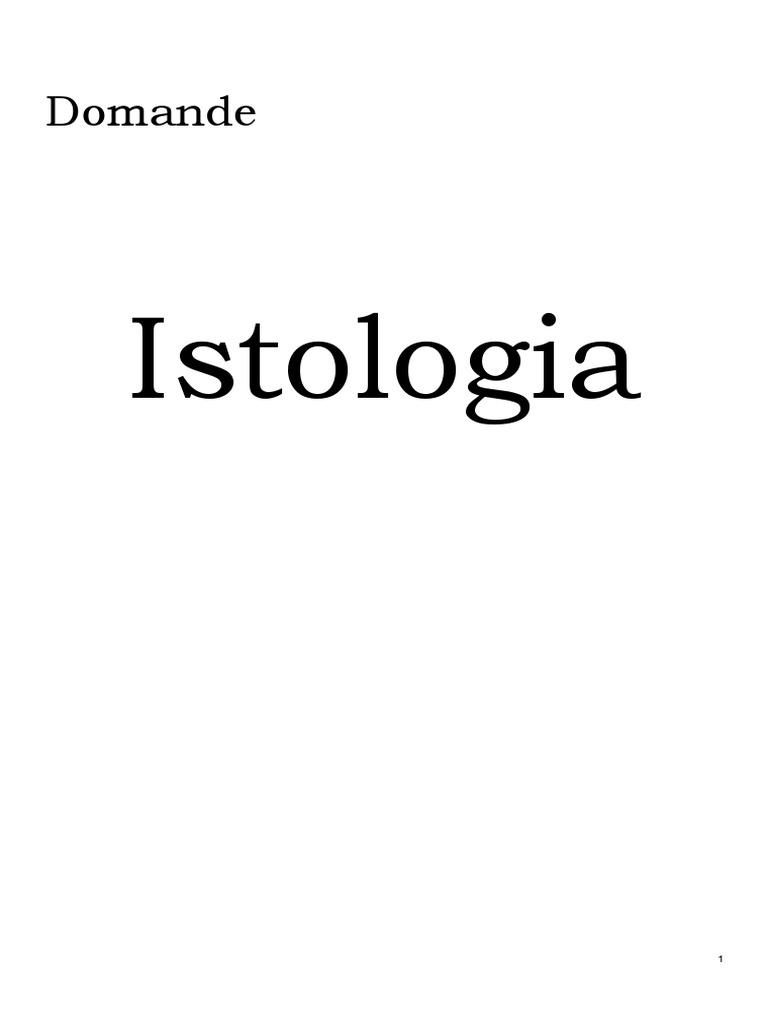 900 Risposte Istologia Ed Embriologia | PDF