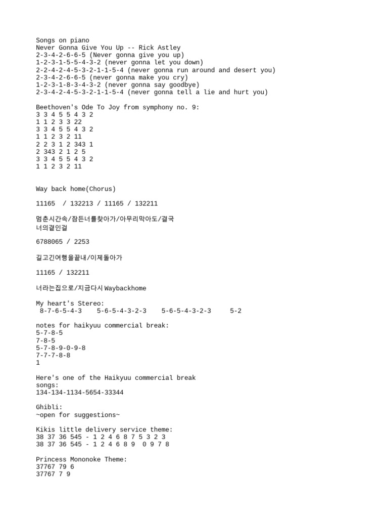 Piano Notes | PDF | Symphony No. 9 (Beethoven)