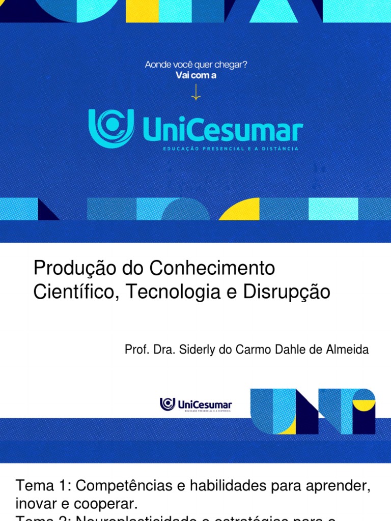 Slide Semana 1 Producao Do Conhecimento Cientifico Tecnologia e ...