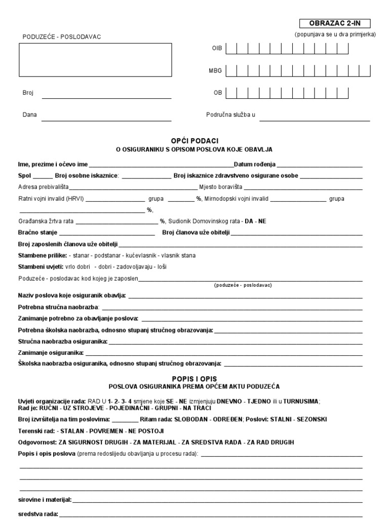 07 03 Obrazac 2 in | PDF
