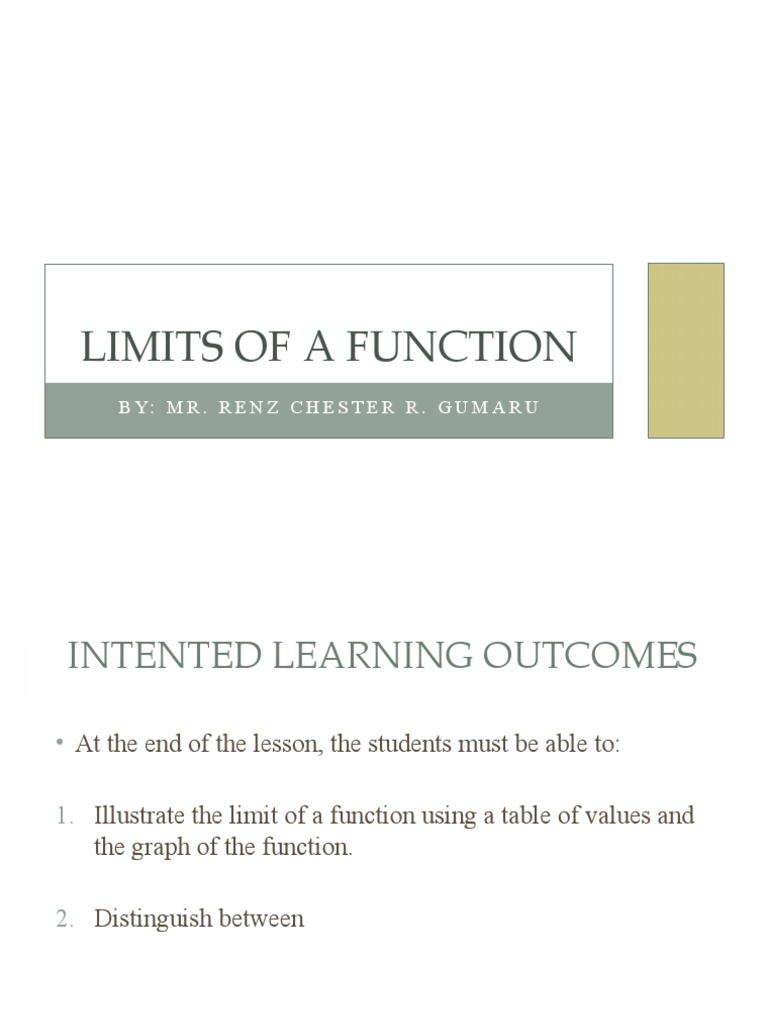 Limits of a function pdf
