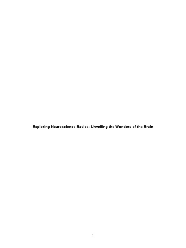 Neuroscience Basics: Understanding the Brain | PDF