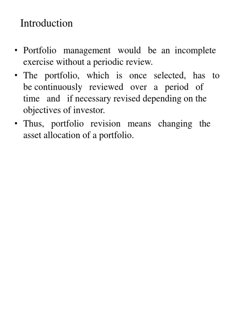 Portfolio Revision PDF Stocks Investing