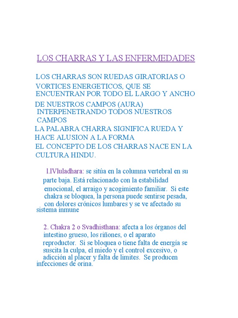 LOS CHAKRAS Y LAS ENFERMEDADES | PDF | Las emociones | Medicina CLINICA