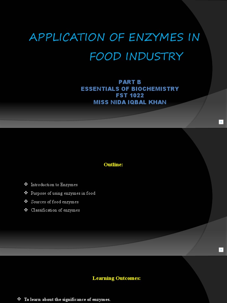 Application of Enzymes in Food Industries PDF Enzyme Foods