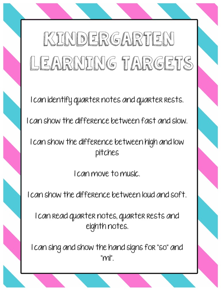 K5 Learning Targets PDF Clef Musical Compositions
