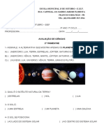 Avaliação de Ciencia 2 Trimestre