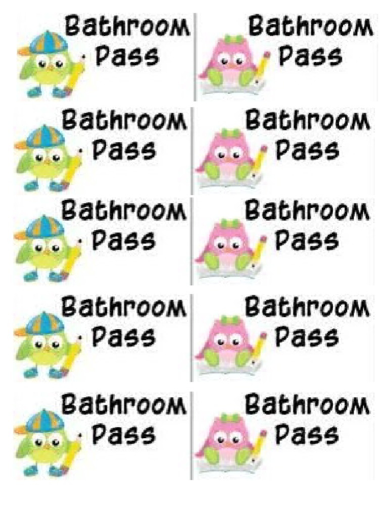 Bathroom Pass | PDF