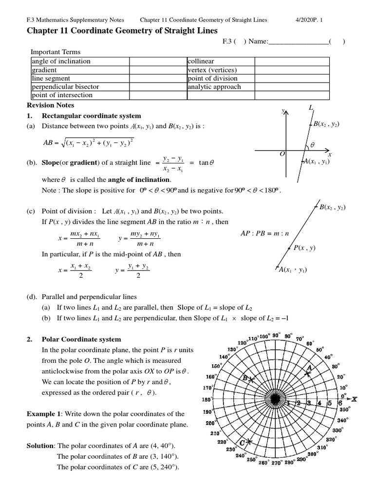 Coordinate Geometry Concepts and Exercises | PDF | Line (Geometry ...